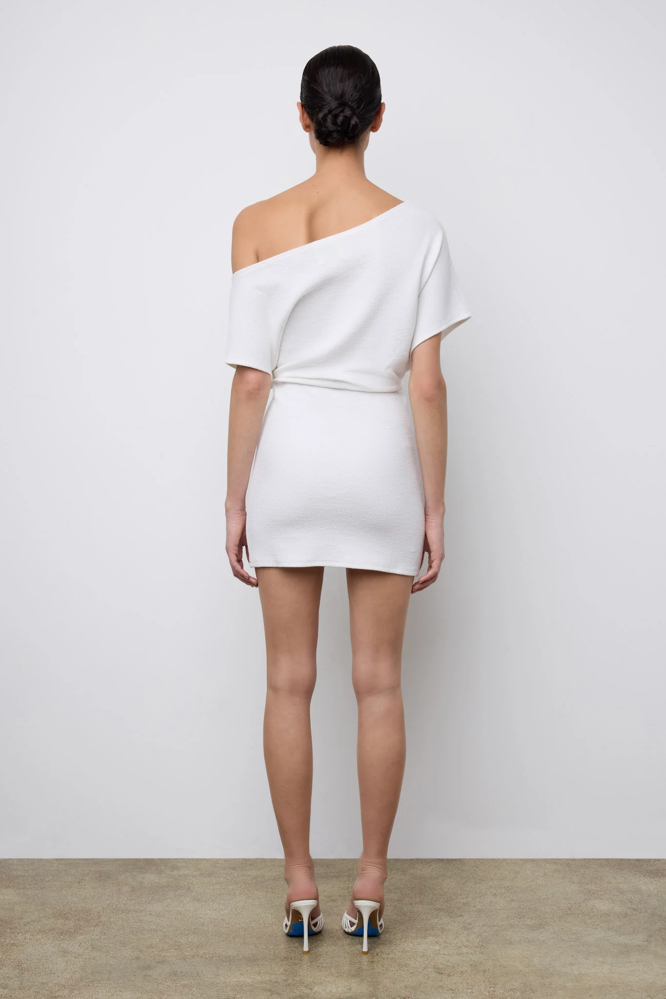 Asymmetrical Mini Dress Coconut - Image 3