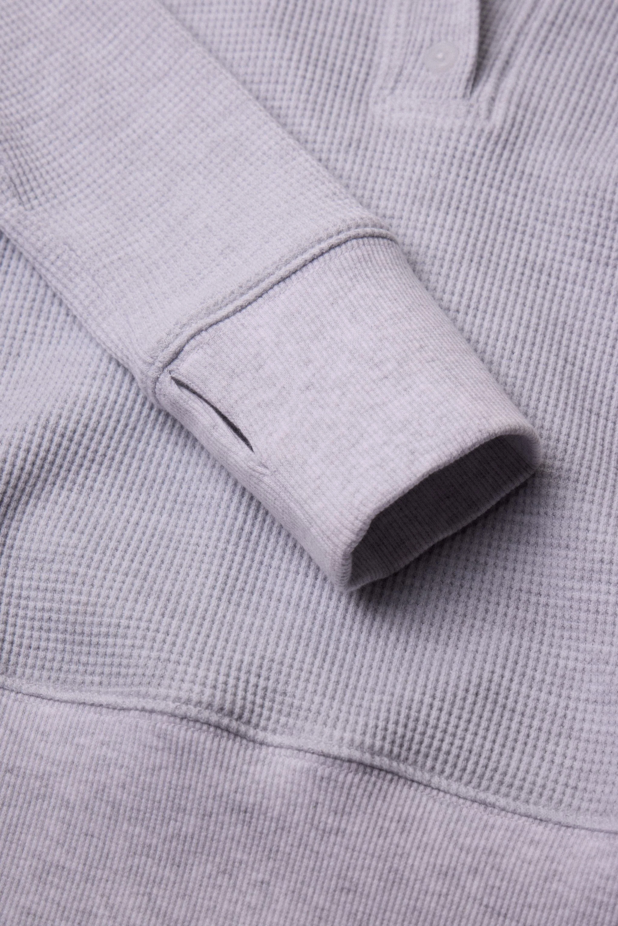 Waffle Henley Light Heather Grey - Image 6