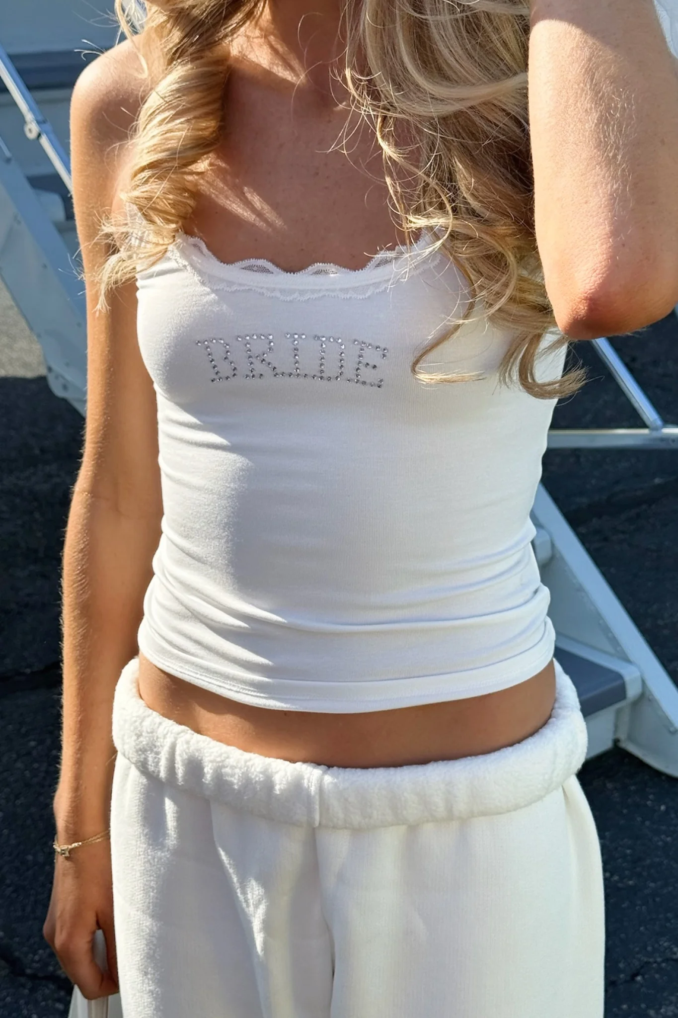 Lace Racer Bride Tank Coconut - Image 4