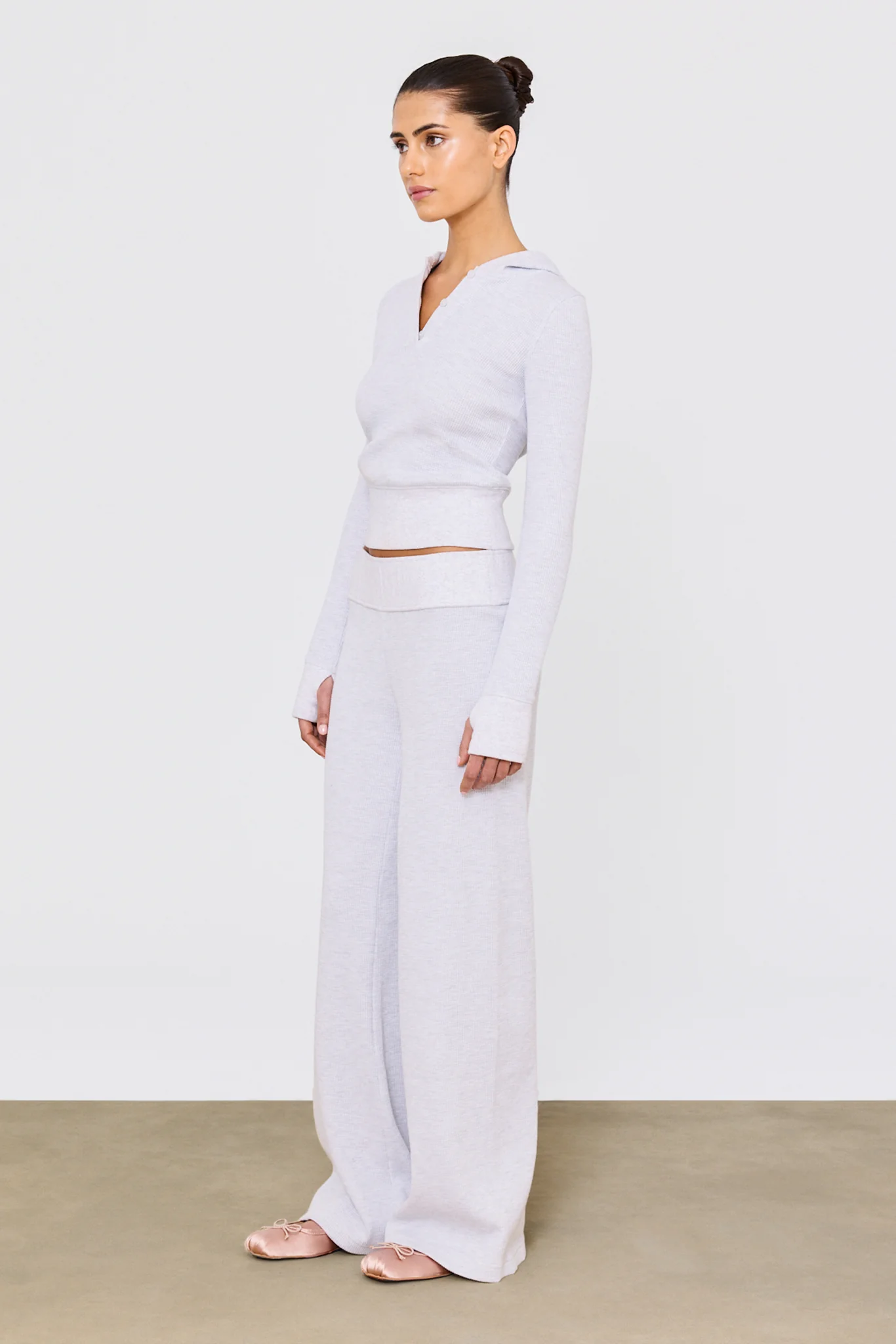 Waffle Pant Light Heather Grey - Image 4
